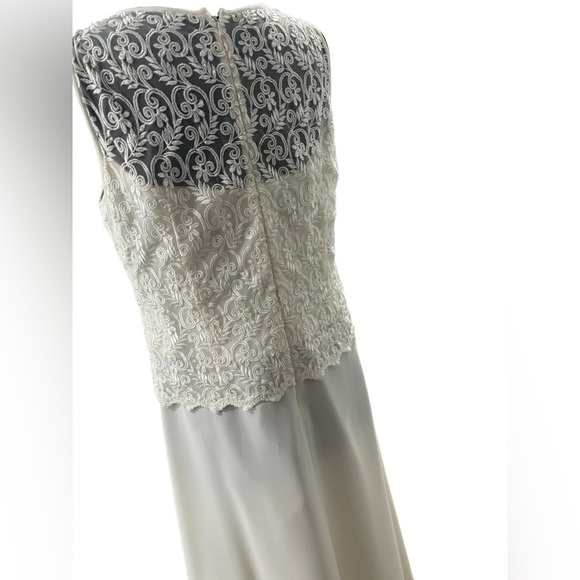 VTG Michelangelo Off White Wedding Dress w/ Shoulder Shawl -size 16 - Picture 11 of 13